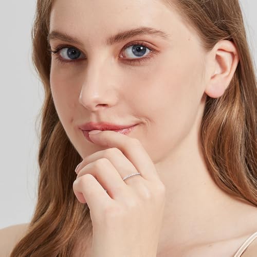 Moissanite Stackable Engagement Rings Eternity Promise Wedding Ring D Color VVS1 925 Sterling Silver Bridal Rings for Women Men4