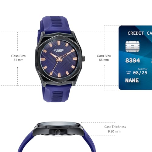 Image of Sonata Poze 8 Quartz Analog with D.Blue Dial D. Blue Silicon Strap Watch for Men - SP70107NP01W
