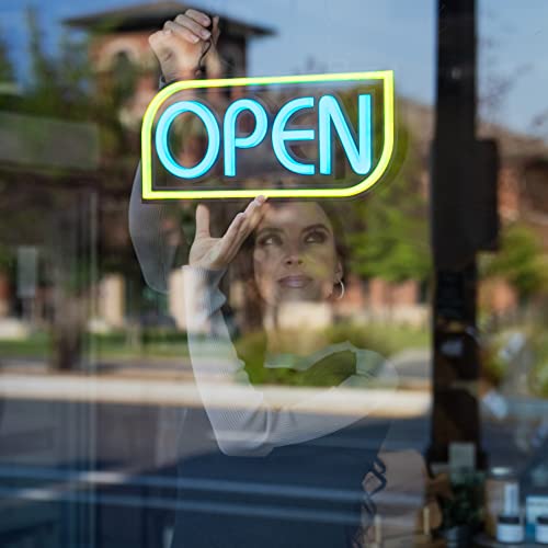 Open Sign By Element Lux - 49 Color Combinations - Neon Led Open Sign For Business Window - Bright Sign For Restaurant, Coffee, Bar, Spa W Remote - 16 X 7.5In #TOP1