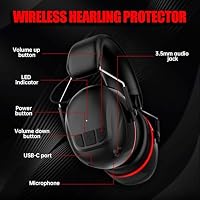 Bluetooth 6.0 Gehörschutzkopfhörer mit wiederaufladbarem Akku,120 Stunden Betriebszeit,30dB SNR,Ohrenschützer mit Geräuschunterdrückung zum Mähen/ Holzarbeiten/Landschaftsbau(Silikon Ohrenschützer) – Ansicht 9