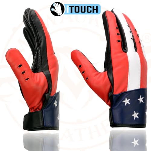 Image of Milwaukee Leather Men's Leather Motorcycle Gloves - Gel Padded Palm, Adjustable Wrist, Riding Gloves - X-Small