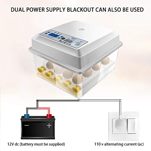 Joasinc Egg Incubator For Hatching Egg Full Automatic (16 Eggs) Turning And Humidity Control Humidity Monitoring Farm Duck Chicken Quail Egg Incubator Holiday Gift #TOP4