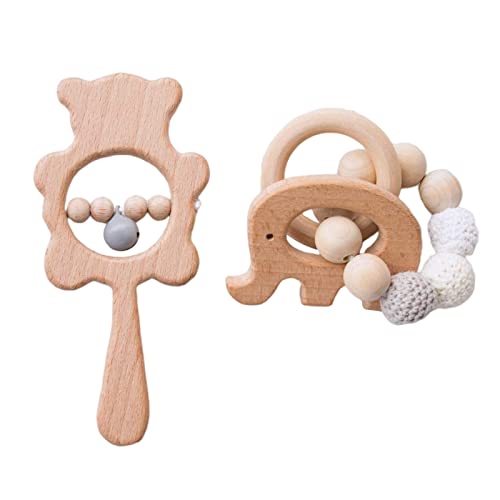 PETIT COLLAGE Greifling Aus Holz Für Babys Ab 6 Monaten – Mit Tier-Motiven, FSC-zertifiziert