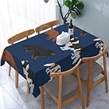 HDTVTV Cavalier King Charles Spaniel Bleu Marine Chien Mignon Chiens De Compagnie Rubis Noir Et Feu, Nappe, imperméable, Anti-poussière, Infroissable, pour Table - 137 X 183 cm