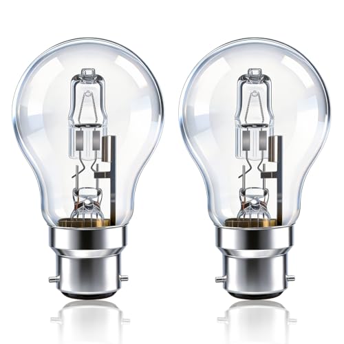 Caldarax A55 B22 100W GLS Bayonet Cap Light Bulbs Dimmable, AC 220-240V, Warm White 2700K, Classic Clear Globe BC Large Bayonet Bulb for Ceiling Light, Wall Lamp, Table Lamp, Pack of 2