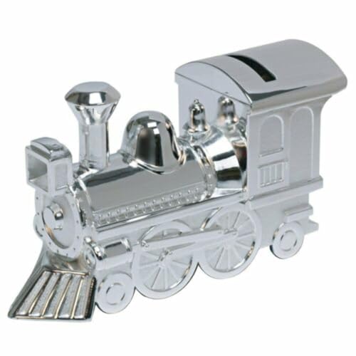 Juliana Christening Gifts. Boys Girls. Silver Train Money Box 6289