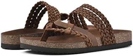 WHITE MOUNTAIN Women's Hangout Footbed Sandal, Brown/Leather, 8 M | Image 1