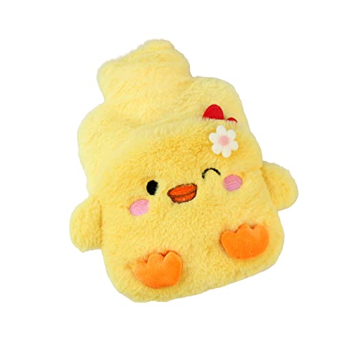 Termo con diseño de dibujos animados 3D, bolsa de agua caliente de 500 ml, para mantener el cuello, las piernas y la cintura calientes, calentador de manos desmontable, para aliviar los calambres