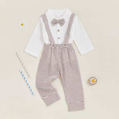 Image of VISGOGO Toddler Boy Linen Outfit Baby Boy Fall Winter Clothes Set Button-Down Shirt Tops Cotton Linen Pants 2PCS