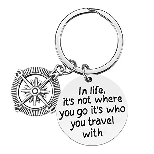 Best Friend Keychain - Travel Lover Couple Keychain for Men, Women & Teenagers - Wanderlust Gift