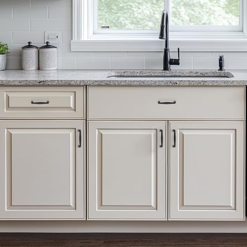 Image of Ravinte 10 Pack 3 Inch Matte Black Kitchen Cabinet Handles Solid Zinc Alloy Cabinet Pulls Cupboard Hardware Drawer Handles