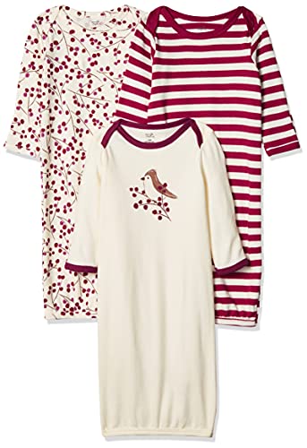 Touched by Nature Unisex Baby Organic Cotton Gowns, Berry Branch, 0-6 Months US