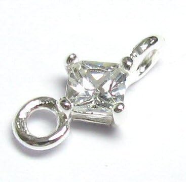.925 Sterling Silver Cz Crystal Link Connector Bead 10mm 11 mm/Findings/Bright