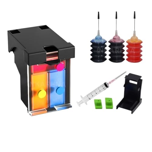 Cartucho de Tinta Recargable Compatible con HP 667 667XL for impresoras 1275 2375 2775 ,Piezas(667XL 1 Color 30mlC)