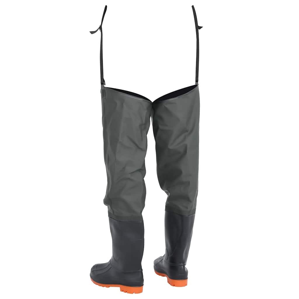 vidaXL Watstiefel, Hüftstiefel für Angler Landwirte, Anglerstiefel Wasserfest Verstellbar, Fischerstiefel Wathose, Dunkelgrün Gr. 42