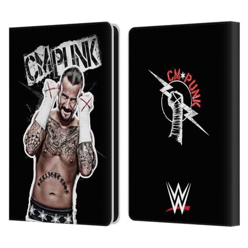 Étui CM Punk Kindle Paperwhite 6 avec rabat portefeuille en cuir noir