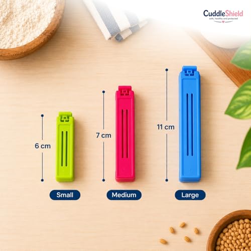 Image of 36 Pcs, 3 Different Size Plastic Food Snack Pouch Clip Sealer | Reusable Air Tight Packing for Kitchen Storage Use, Multicolour