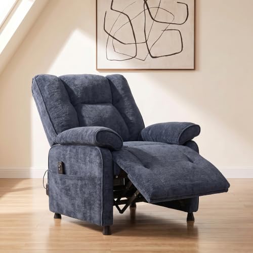 Image of Electric Recliner Chair, 90 to 160 Adjustment with Remote, Blue