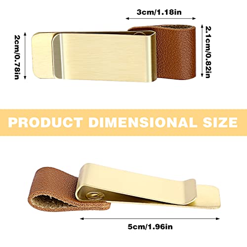 TIESOME PU Leather Retro Notebook Pen Loop Holder, 4Pcs With Clips for Journal Planner, Clipboard, Office Pocket, Fits Most Pen Sizes - Image 4