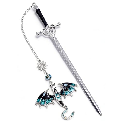 Marcapáginas Dragón, 20.5cm Marcapáginas de Espada y Dragón con Nombre Personalizado - Regalo de Aniversario, Cumpleaños para Hombres, Amantes de Los Libros, Mujeres, Marcadores de Fantasía