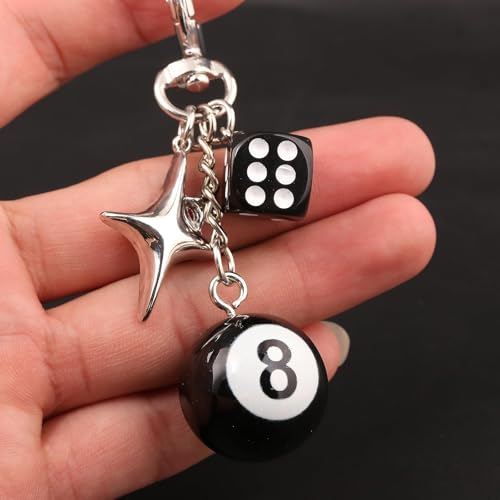 Pmeixcy Star Dice Keychain for Bags, Black - Image 3