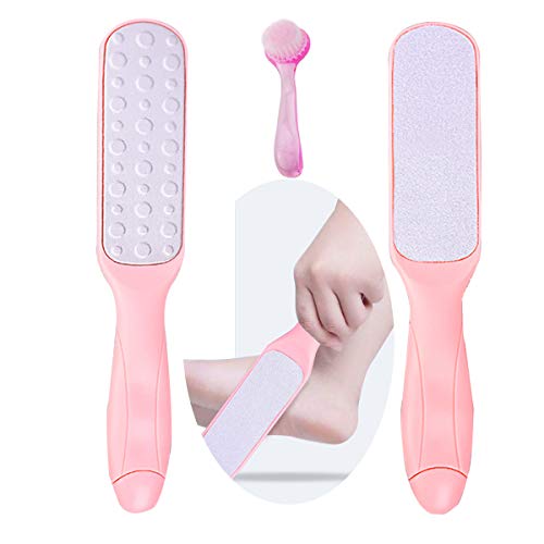 ONESWI Foot File, Premium Stainless Steel Foot Rasp File Callus Remover Professional Foot Scrubber - Dual Sided Foot File, Pink