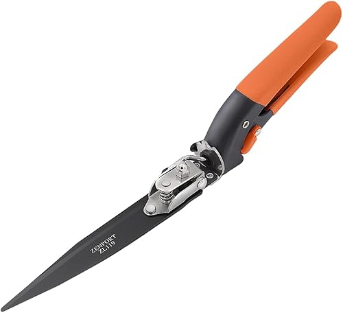 Zenport Grass Shears ZL119 - Tijeras de césped para paisaje, ajustables, resistentes, cuchillas gemelas de acero al carbono de 4.5 pulgadas