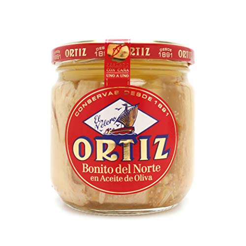 Thon Blanc Germon ORTIZ à l'huile d'olive en bocal de 270 g pour vos salades