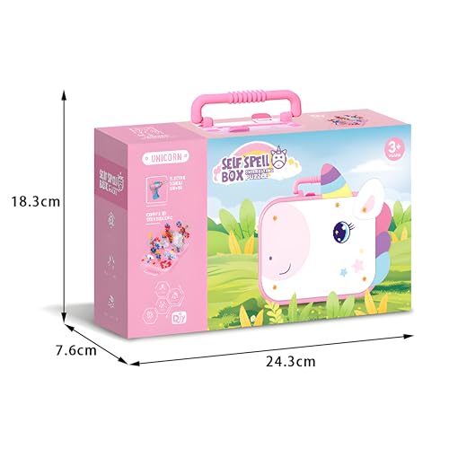 Image of Cable World Space Theme Creative Drill Set - 2-in-1 3D Building Blocks & 2D Puzzle - STEM Educational Construction Toy with Screwdriver & Portable Case for Kids 3+ Ideal for Gifting Unicorn Design
