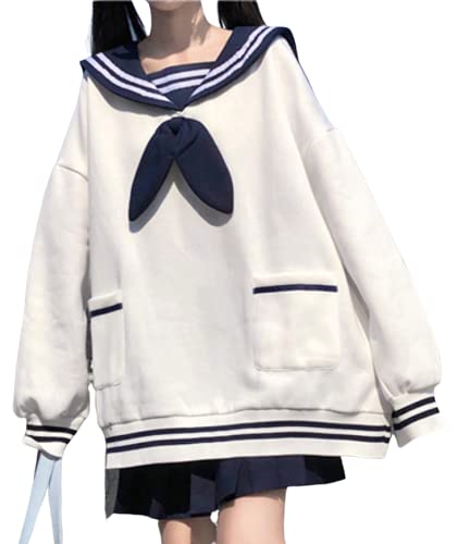 Amazon.co.jp: [NOBONU] セーラー風 トレーナー うさ耳 だぼだぼ