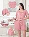 SUNNYBUY 3Pcs Ruffle Trim Postpartum Nursing Pajamas Set with Bowknot, Maternity Breastfeeding PJS Pregnancy Sleepwear, Pink M