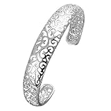 Jedes Teil ist einzigartig Eleganter Fashion-Armreif, 925er-Silber, Blumendesign, hohl, mit Geschenkbox