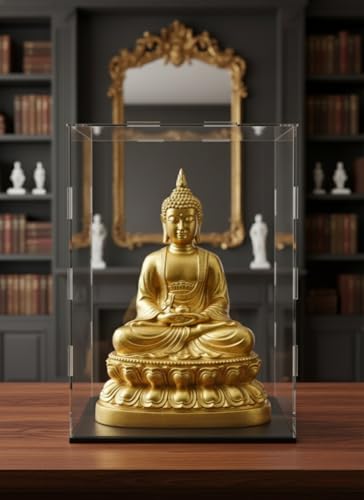 Image of RAPAL Clear Acrylic Display Case, 6 x 6 x 12 inch Self Assemble Small Display Box Stand with Black Base, Dustproof Protection Showcase for Collectibles Memorabilia Figurines