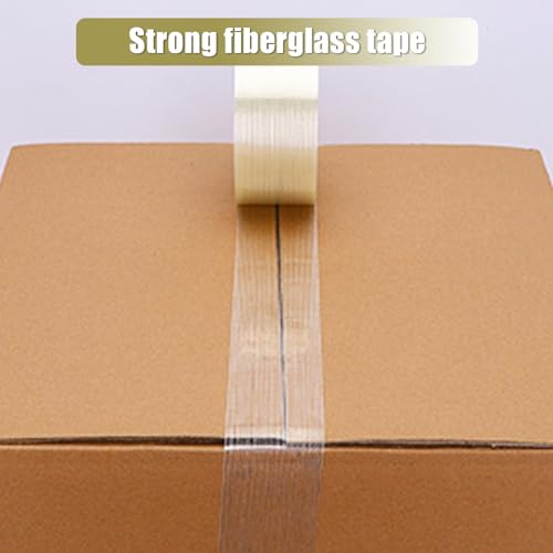 Image of Filament Strapping Tape, 3 Pack 1 Inch x 55 Yards，Heavy Duty Transparent Reinforced Fiberglass Tape
