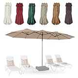 DUYULIANG Paraguas Toldo De Repuesto para Sombrilla Doble, Impermeable para Jardín Piscina Piscina Terraza(Khaki)