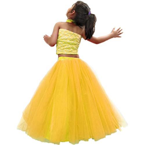 Image of TILISM Net Fit & Flare Skirt Yellow