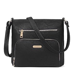 CLUCI Crossbody Purse for Women Multi Pockets Bag Vegan Leather Small Shoulder Handbags Summer Travel Designer Vintage Ladies Black
