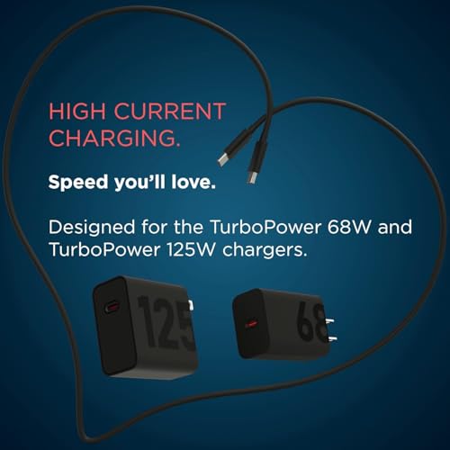 Image of Mudo Motorola 6.5Amp USB-C To USB-C E-Marked Cable,3.3Ft Super Fast Type-C Charger Cord Turbopower USB-PD Charging Cable For Motorola Razr Edge Moto G,Samsung S23 Ultra (6 Month Warranty), Black