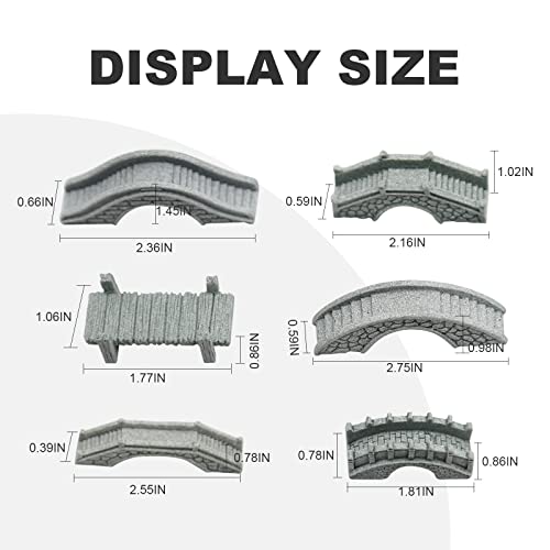 image for MDEOOSKY 6PCS Mini Stone Bridge Ornaments for Garden Outdoor Decor Por