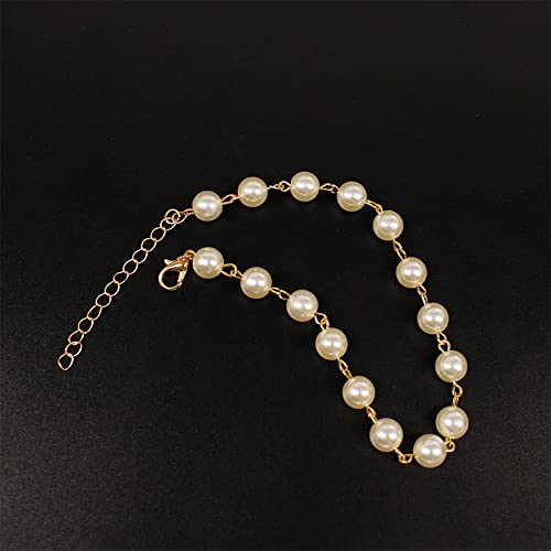 Yaozeio Pearl Anklet Ankle Bracelets For Women Adjustable Beach Ankle Chain Bracelet Dainty Wedding Gold Chain Anklet Summer Anklets For Birthday Christmas Gift thumb #2