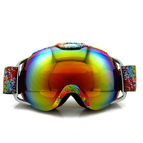 Gafas de esquí dobles con diseño floral y agujeros múltiples para adultos