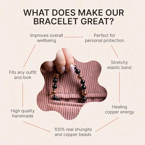 Karelian Heritage Shungite Stones & Copper Bracelet | Authetic Shungite Crystal Jewelry | Protective Powerful Defender Stone Bracelet | Spiritual Healing Crystal Chakra Balance4