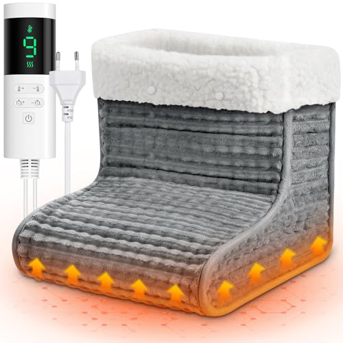 Fußwärmer, Fußheizung Elektrisch 30-60℃, Fußwärmer Fußheizkissen mit 9 Temperaturstufen & 12 Timer,...