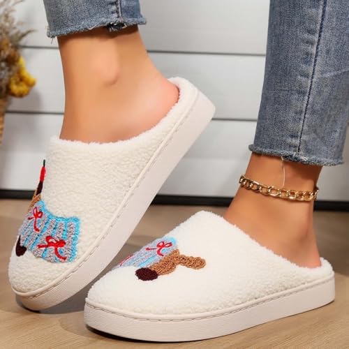 Hausschuhe Damen Plüsch Winter, Warme NiedlicheTier Dackel Pantoffeln Lustige Weihnachten Slipper Hauspantoffeln Frauen Bequeme Slippers Unisex Pantoffeln FüR Das Schlafzimmer