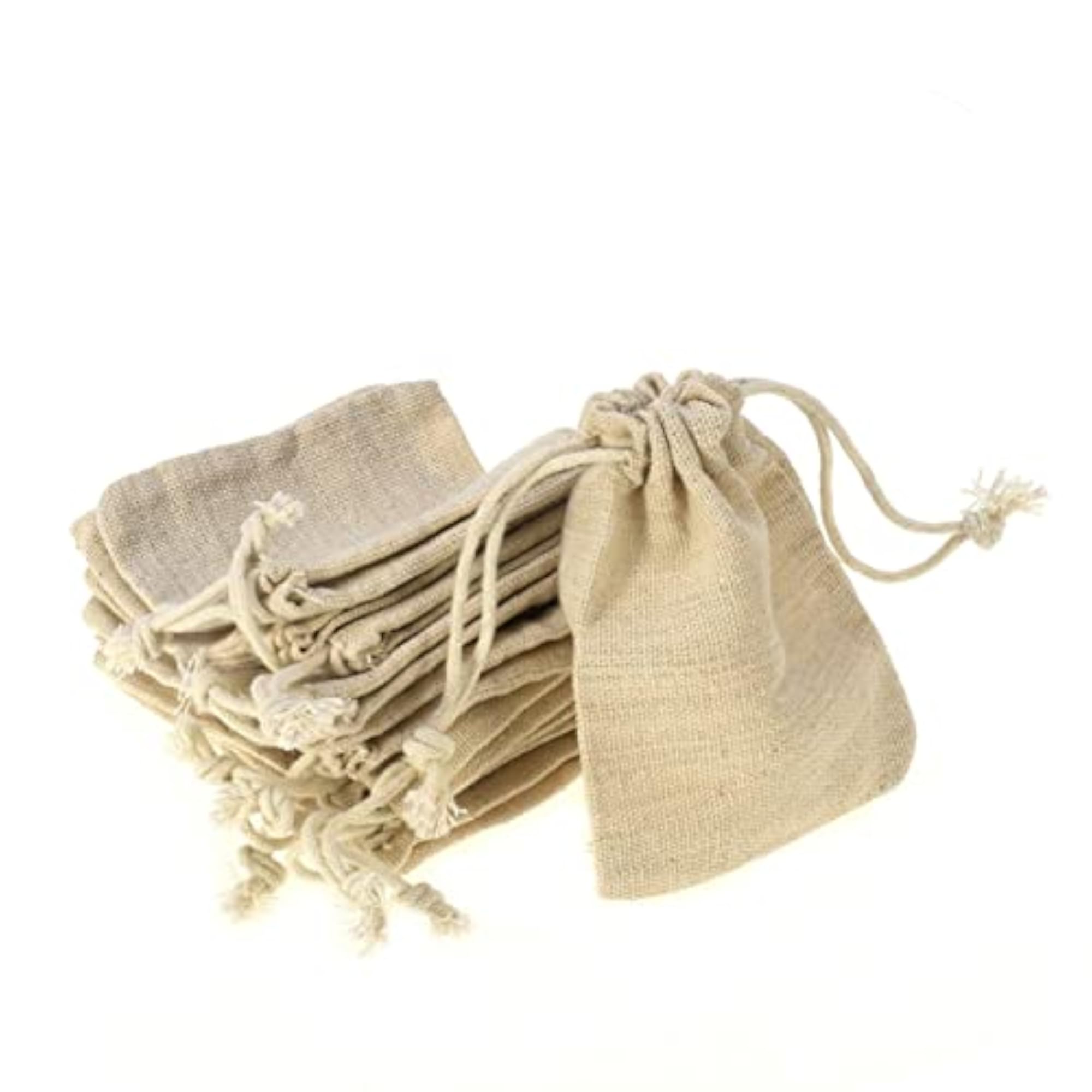 Jute Drawstring Gift Bags, Pack of 10