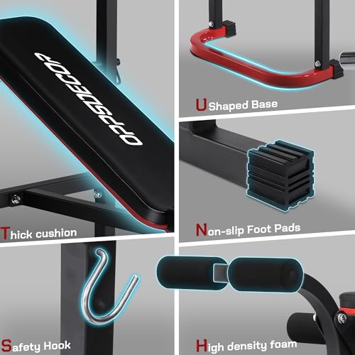OPPSDECOR Weight Bench Set with Leg Extension and Leg Curl, Adjustable Bench Press with Preacher Curl Pad, 660LBS Flat Incline Workout Bench for Home Gym - Thumbnail 3