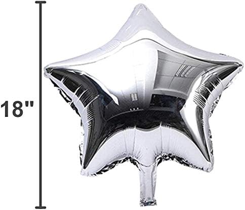 Miniatura 2 de Paquete de 10 globos de papel de aluminio en forma de estrella, globos de aluminio Mylar de 18 pulgadas, decoraciones para fiestas de cumpleaños,