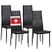 Produktbild ALBATROS Esszimmerstühle 4er Set Milano, Schwarz - Edles Italienisches Design, Kunstleder-Bezug, bequemer Polsterstuhl - SGS geprüft - Moderner Küchenstuhl, Stuhl Esszimmer