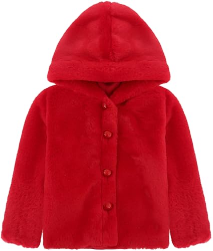 Lilax Girls Cozy Hooded Winter Faux Fur Jacket Coat