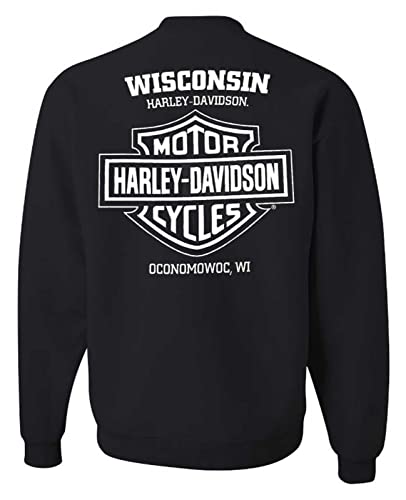 Harley-Davidson Men's Remarkable Crew-Neck Pullover Fleece Sweatshirt - Black2